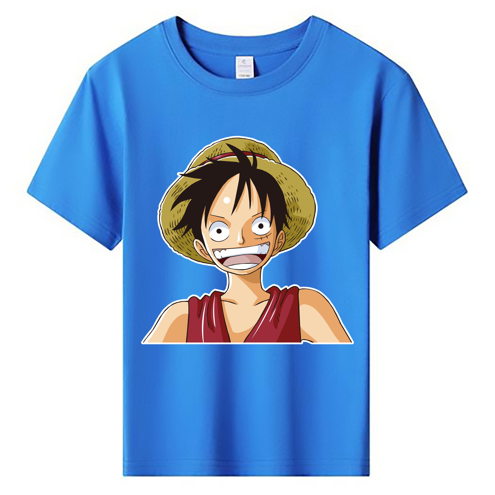 ワンピース モンキー・D・ルフィ ONE PIECE Monkey D. Luffy 綿100％キッズTシャツ（フロントプリント）